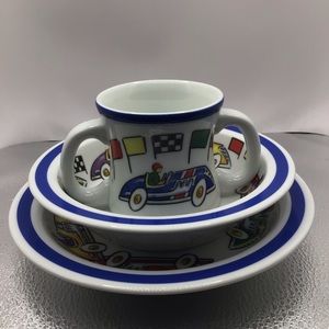 Tiffany & Co Vintage2002 “Tiffany Race Card“ 3PC Set for toddlers. Made in Japan